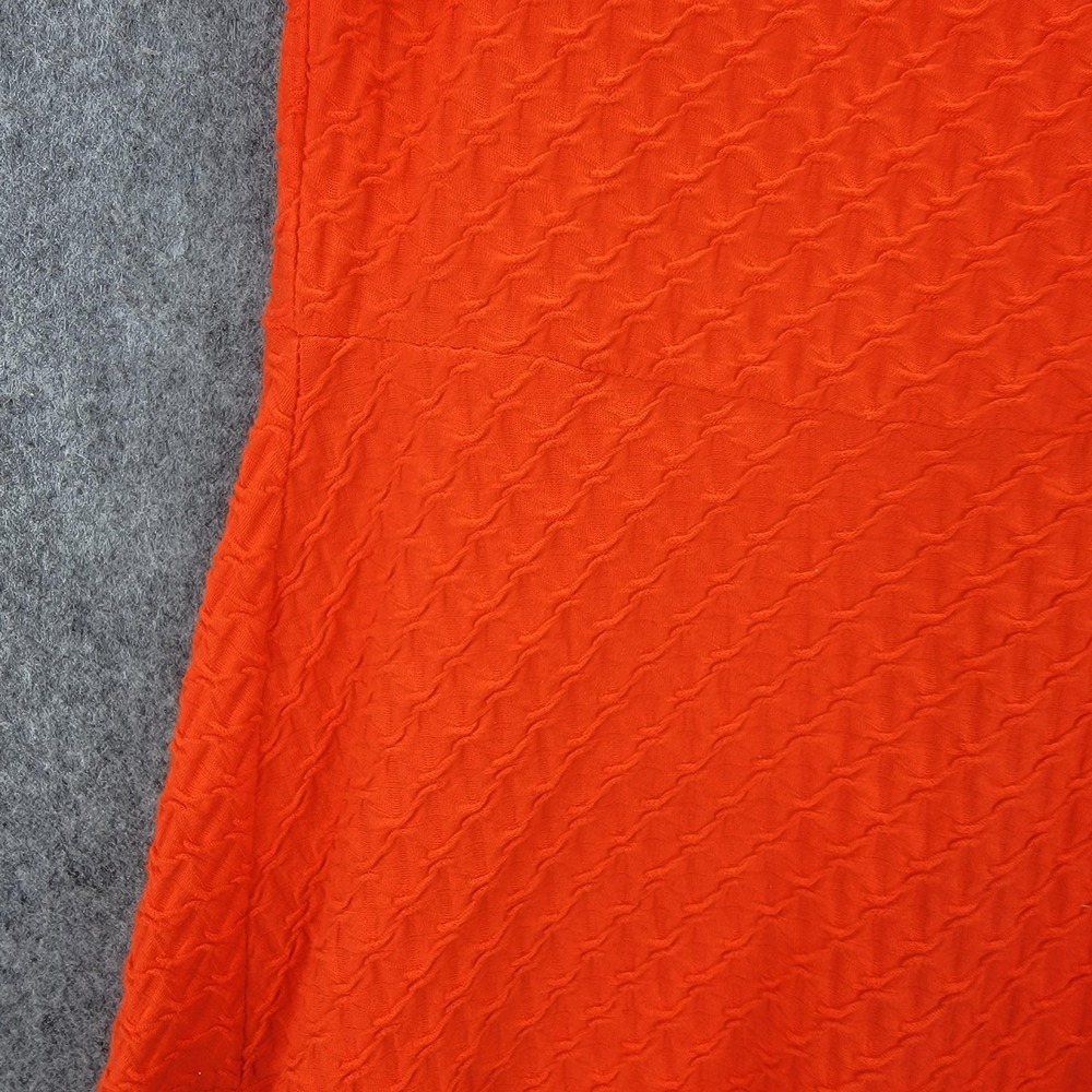 Bongo Dress  Juniors XL Orange Skater Fit Flare Textured Mesh‎ Back Zip NWT 80's - Picture 4 of 12